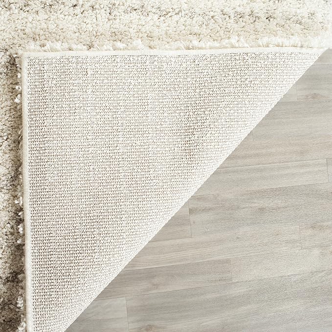 SAFAVIEH Arizona Shag Collection 2'3" x 16' Ivory/Beige ASG741A Moroccan Non-Shedding 1.6-inch Thick Living Room Dining Entryway Foyer Hallway Runner Rug