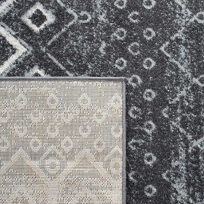 SAFAVIEH Amsterdam Collection Runner Rug - 2'3" x 10', Dark Grey & Light Grey, Moroccan Boho Design, Non-Shedding & Easy Care, Ideal for High Traffic Areas in Living Room, Bedroom (AMS108J)