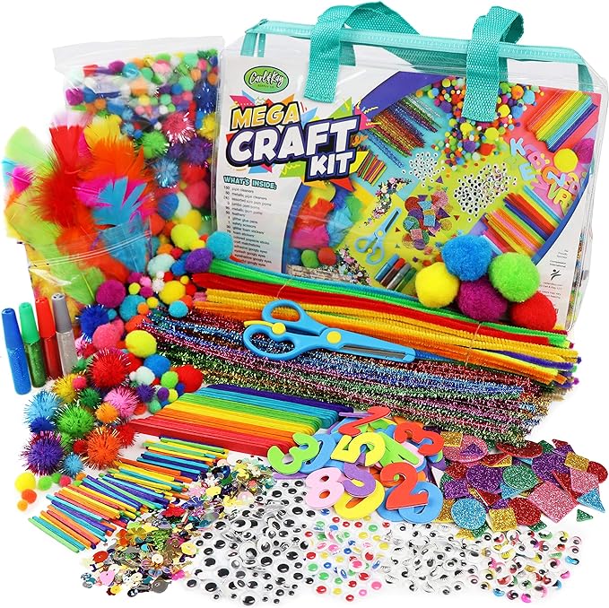 Mega Arts and Crafts Kit for Kids Age 4-8 - Toddler Art Supplies for Preschool, Kindergarten, Homeschool Projects
