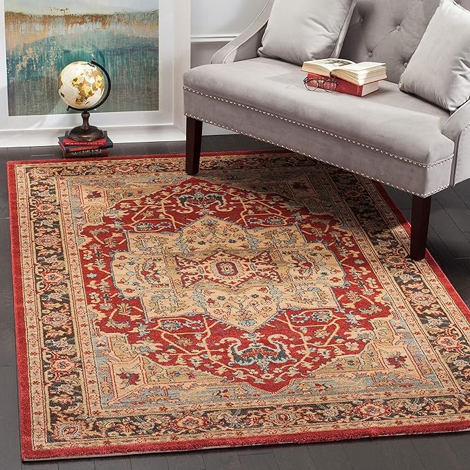 SAFAVIEH Mahal Collection Accent Rug - 3' x 5', Red & Red, Traditional Oriental Design, Non-Shedding & Easy Care, Ideal for High Traffic Areas in Entryway, Living Room, Bedroom (MAH625D)