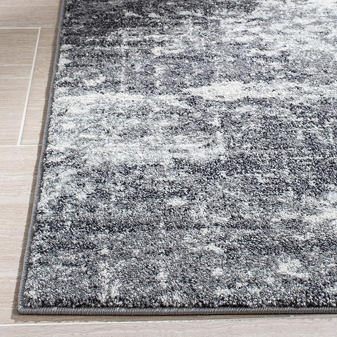 SAFAVIEH Evoke Collection 4' x 6' Ivory/Grey EVK272F Modern Abstract Non-Shedding Living Room Bedroom Accent Rug