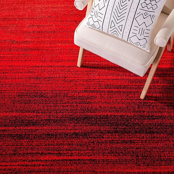 SAFAVIEH Adirondack Collection Accent Rug - 3' x 5', Red & Black, Modern Ombre Design, Non-Shedding & Easy Care, Ideal for High Traffic Areas in Entryway, Living Room, Bedroom (ADR142Q)