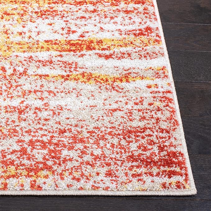 SAFAVIEH Adirondack Collection Accent Rug - 3' x 5', Rust & Gold, Modern Abstract Design, Non-Shedding & Easy Care, Ideal for High Traffic Areas in Entryway, Living Room, Bedroom (ADR112P)