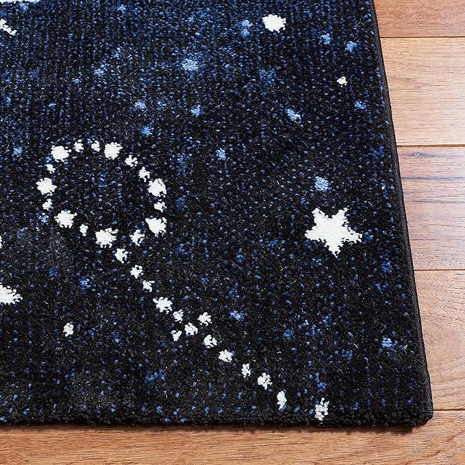 SAFAVIEH Carousel Kids Collection Runner Rug - 2' x 8', Dark Blue & Light Blue, Non-Shedding & Easy Care, Ideal for High Traffic Areas for Boys & Girls in Playroom, Nursery, Bedroom (CRK122M)