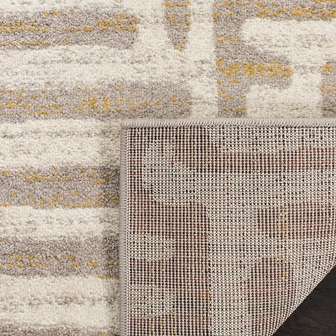 SAFAVIEH Amsterdam Collection Area Rug - 8' x 10', Ivory & Mauve, Modern Abstract Design, Non-Shedding & Easy Care, Ideal for High Traffic Areas in Living Room, Bedroom (AMS106A)