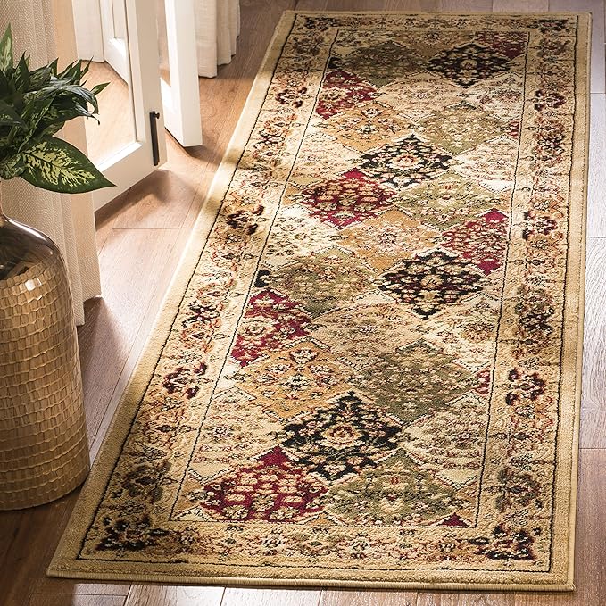 SAFAVIEH Lyndhurst Collection Runner Rug - 2'3" x 16', Multi & Beige, Traditional Oriental Design, Non-Shedding & Easy Care, Ideal for High Traffic Areas in Living Room, Bedroom (LNH221C)