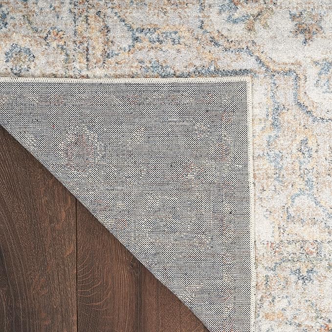 Nourison Astra Machine Washable Traditional Grey/Multi 2'2" x 12' Area Rug, Easy Cleaning, Non Shedding, Bed Room, Living Room, Dining Room, Kitchen (2x12)
