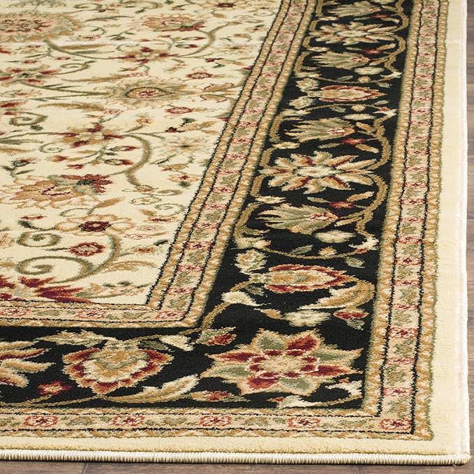 SAFAVIEH Lyndhurst Collection Runner Rug - 2'3" x 8', Ivory & Black, Traditional Oriental Design, Non-Shedding & Easy Care, Ideal for High Traffic Areas in Living Room, Bedroom (LNH212B)