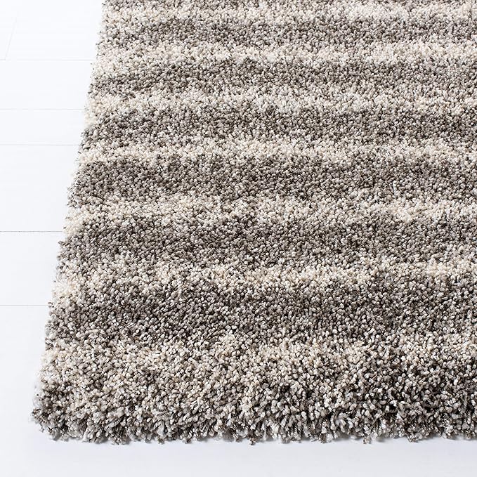 SAFAVIEH Hudson Shag Collection Area Rug - 9' x 12', Grey & Ivory, Modern Abstract Design, Non-Shedding & Easy Care, 2-inch Thick Ideal for High Traffic Areas in Living Room, Bedroom (SGH298F)