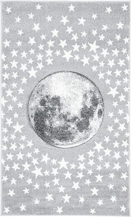 SAFAVIEH Carousel Kids Collection Accent Rug - 2' x 3', Light Grey & White, Non-Shedding & Easy Care, Ideal for High Traffic Areas for Boys & Girls in Playroom, Nursery, Bedroom (CRK135F)