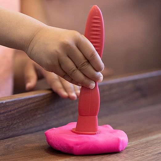 READY 2 LEARN Triangle Grip Stampers - Geometric - Set of 4 - Ages 2+ - Easy to Hold Paint and Dough Stampers for Kids