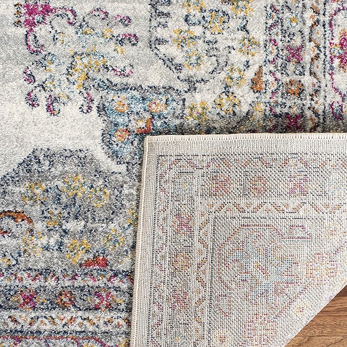 SAFAVIEH Evoke Collection 2'2" x 7' Cream / Fuchsia EVK250A Non-Shedding Living Room Entryway Foyer Hallway Bedroom Runner Rug