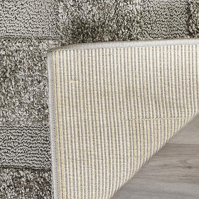 SAFAVIEH Florida Shag Collection 6'7" Square Grey/Grey SG454 Border Non-Shedding Living Room Bedroom Dining Room Entryway Plush 1.2-inch Thick Area Rug