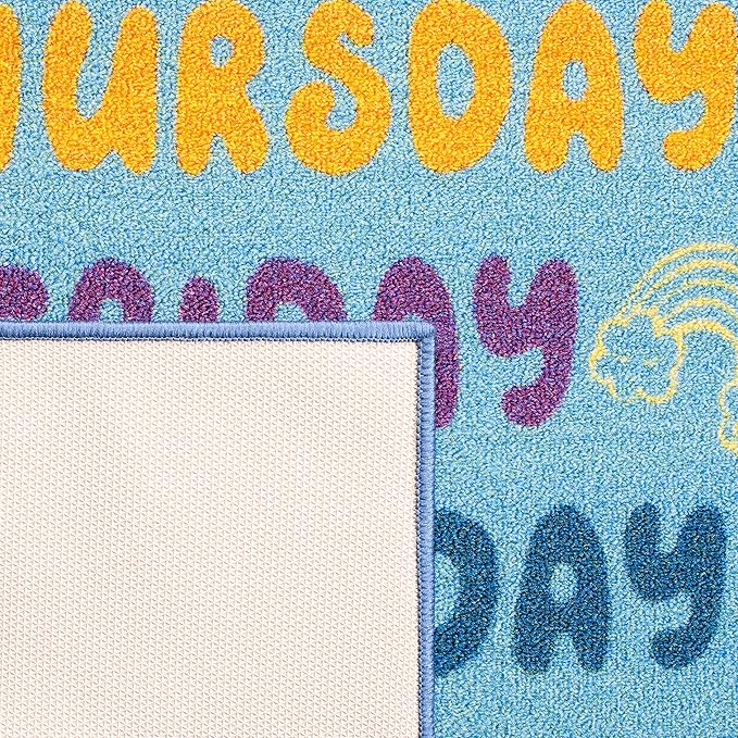 SAFAVIEH Kids Playhouse Collection Area Rug - 5'5" x 7'7", Blue & Green, Non-Shedding Machine Washable & Slip Resistant Ideal for High Traffic Areas for Boys & Girls in Playroom, Bedroom (KPH224M)